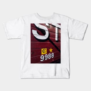 Wagon 9988. Old railway wagon side panel Kids T-Shirt